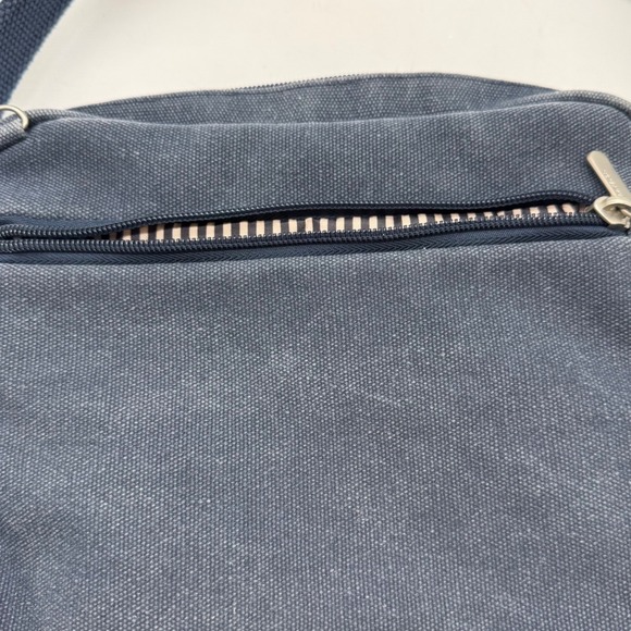 Travelon Crossbody Bag blue Canvas Adjustable Strap Multiple Pockets - Picture 4 of 8